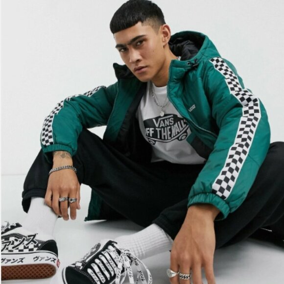 Vans Woodridge Men's Jasper Green Checkerboard Coat Outerwear Hooded Jacket LRG - Picture 1 of 16